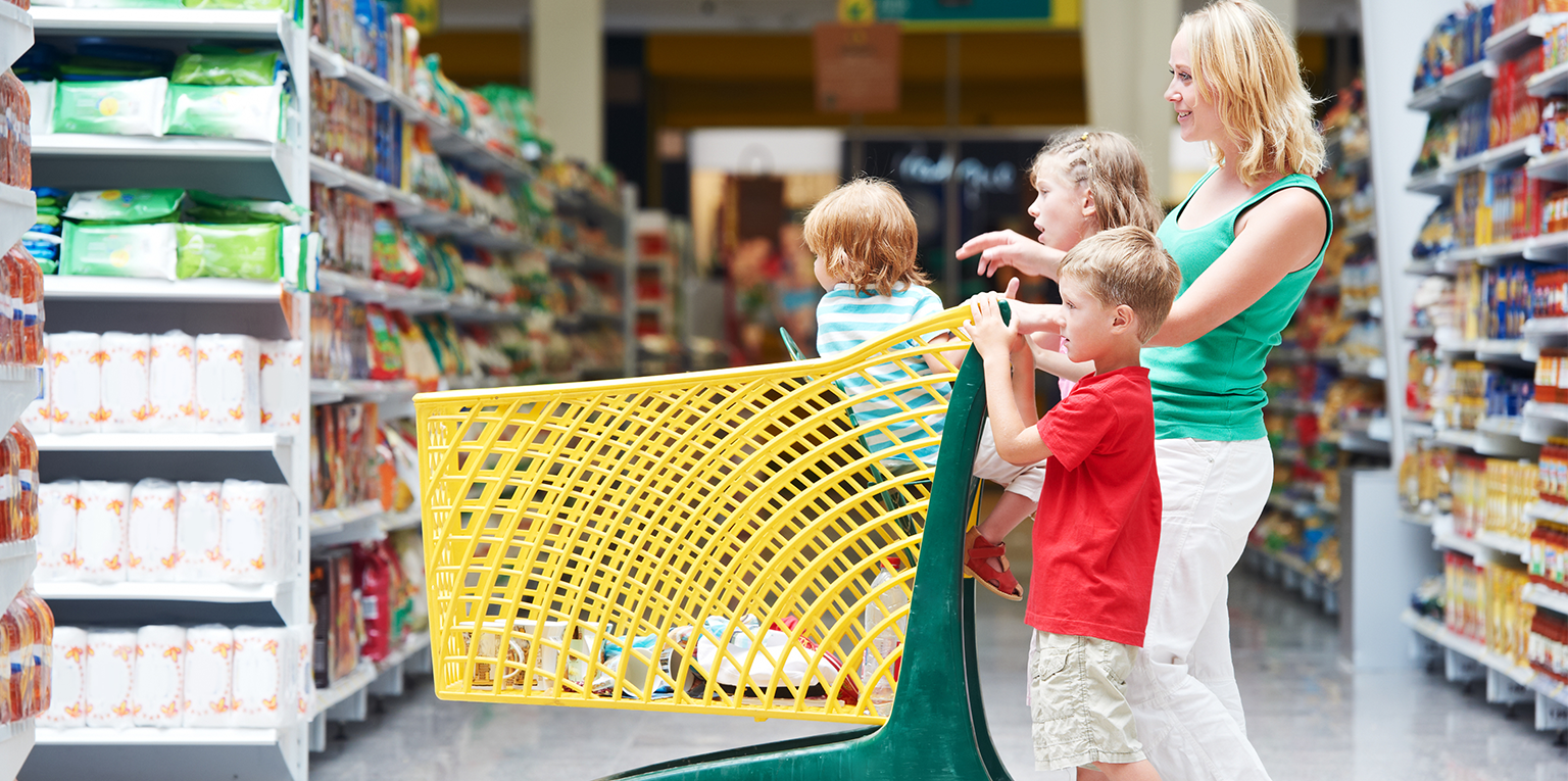 Mom grocery shopping