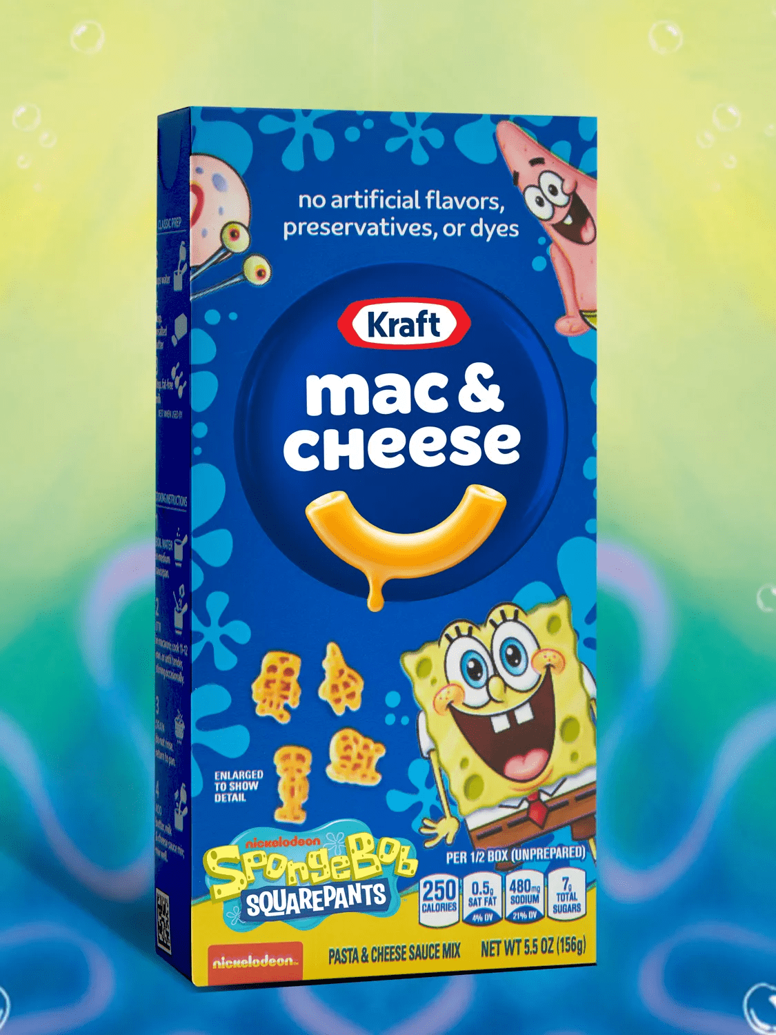 Kraft Mac & Cheese With SpongeBob SquarePants Co-Branded Packaging Design.