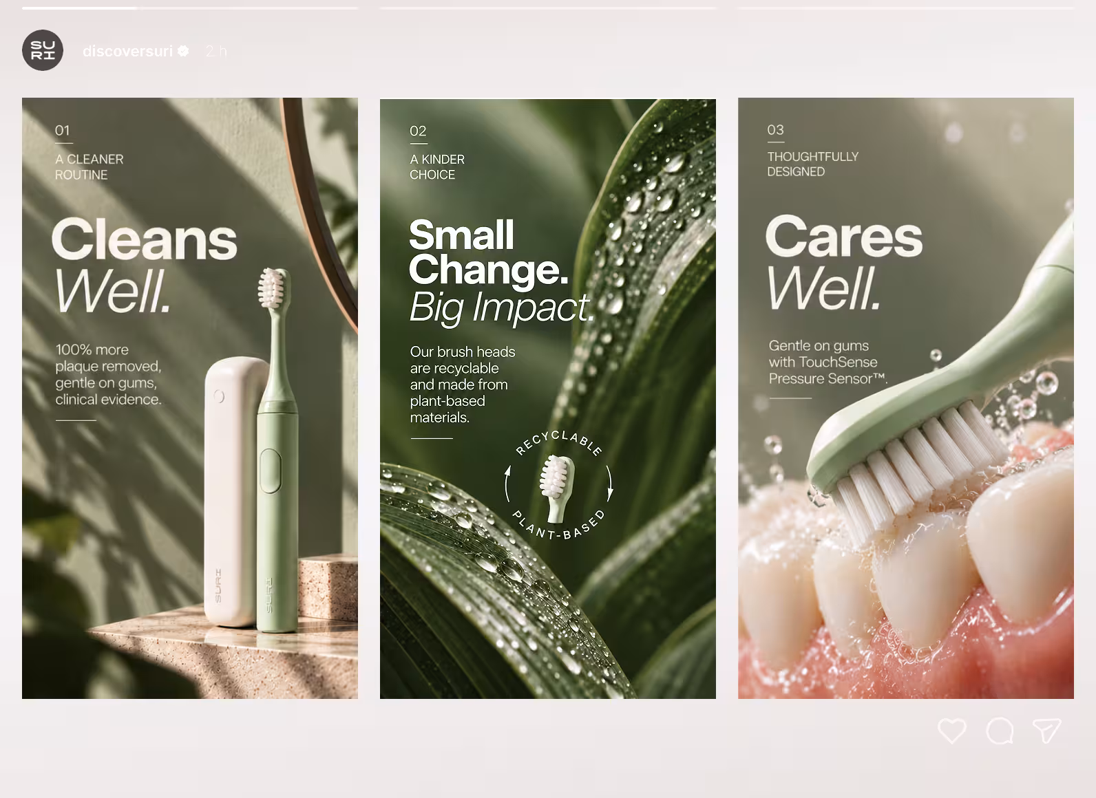 SURI packaging design social media tiles
