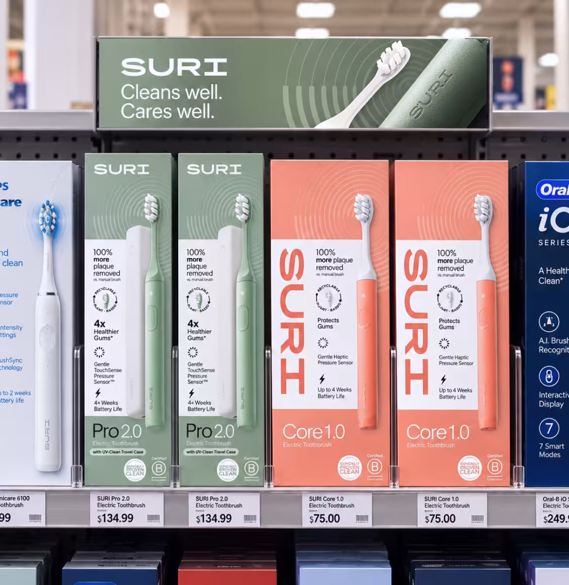 SURI packaging design on a US retail shelf