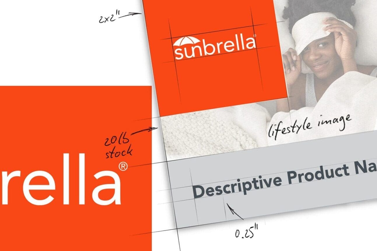 Translating equity in Sunbrella packaging design case study.