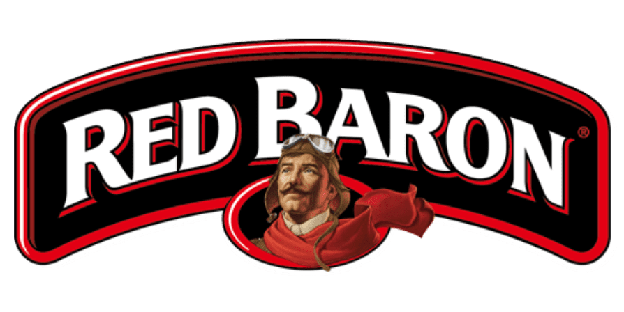 Red Baron frozen food packaging created with SmashBrand, the product packaging design company.