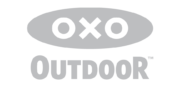 OXO Outdoor logo: gray oval with white OXO letters and large 'OUTDOOR' wordmark beneath.